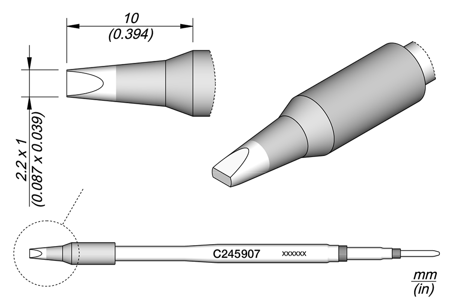 CARTUCHO CINCEL 2.2 X 1 JBC C245907