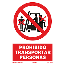 SEÑAL P15A4P 210X297mm PVC PROHIBIDO TRANSPORTAR PERSONAS