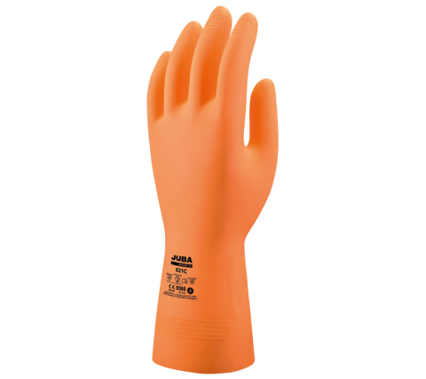 GUANTE LATEX FLOCADO 621C NARANJA