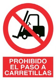 SEÑAL ISO P14A3P PROHIBIDO PASO CARRETILLAS