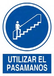 SEÑAL O55A4P UTILIZAR EL PASAMANOS - POLIESTIRENO (1.5MM), A4