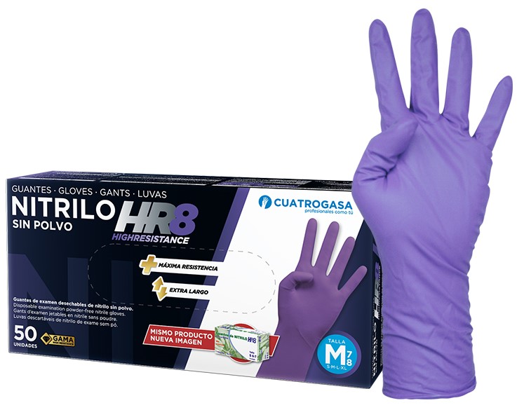 GUANTE (50) NITRILO S/P HR 8 MORADO