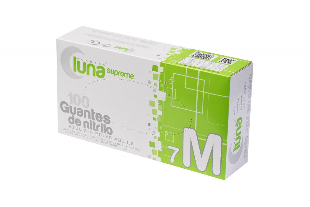 GUANTES (100) NITRILO SUPREME LUNA AZUL SP 3,5 GR.