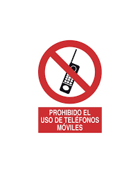 [500000951] SEÑAL P19A4P 210x297mm PVC PROHIBIDO USO TELEFONOS MOVILES