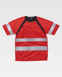 CAMISETA MC FLUOR C2940 ROJO/NEGRO